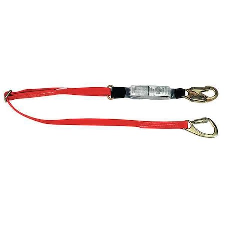 Msa Safety Shock-Absorbing Lanyard, 6 ft., Red 10047084