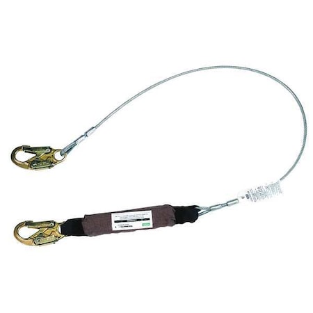 Msa Safety Shock Absorbing Lanyard, 6 ft., Black 10088246