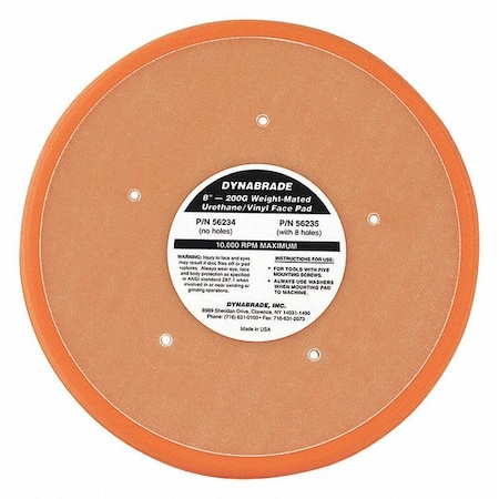 Dynabrade Non-Vacuum, Disc Pad, 8" 56234