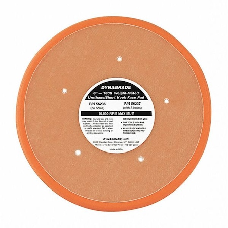 Dynabrade Non-Vacuum, Disc Pad, 8" 56236