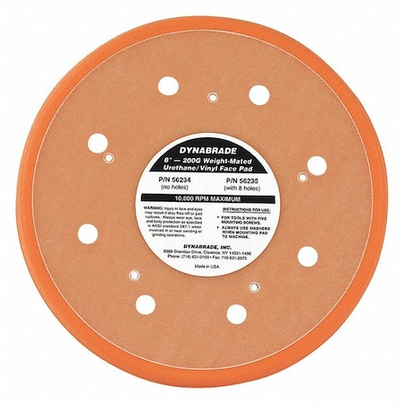 Dynabrade Vacuum, Disc Pad, 8" dia. 56235