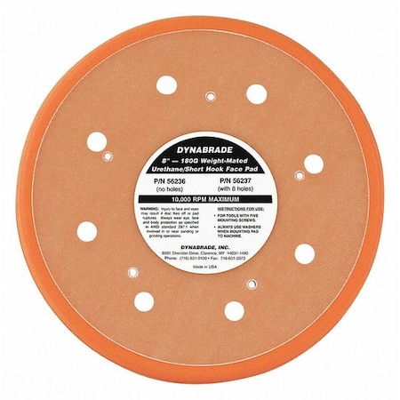 Dynabrade Vacuum, Disc Pad, 8" dia. 56237