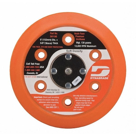 Dynabrade Vacuum, Disc Pad, 6" 56198