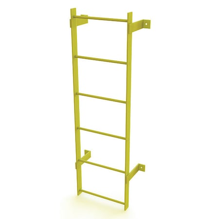 Tri-Arc 5 ft. Overall H, Ladder, Steel, Standard Fixed, 6-Rung, Steel, 6 Steps, Top Exit, Safety Yellow Finish WLFS0106-Y