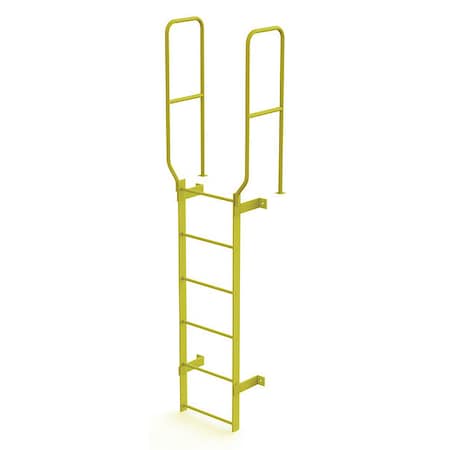 Tri-Arc 8 ft. 6" Overall H, Ladder, Walk-Thru Fixed, Steel, 6-Rung, Steel, 6 Steps, Top Exit WLFS0206-Y