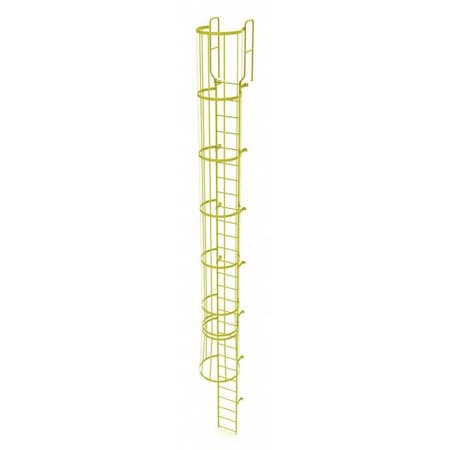 Tri-Arc 30 ft. 6" Overall H, Ladder, Steel, WalkThru Fixed Cage, 28-Rung, Steel, 28 Steps WLFC1228-Y