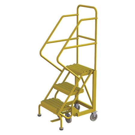 Tri-Arc Rolling Ladder, Steel, Safety Angle, 3-Step KDEC103162-Y