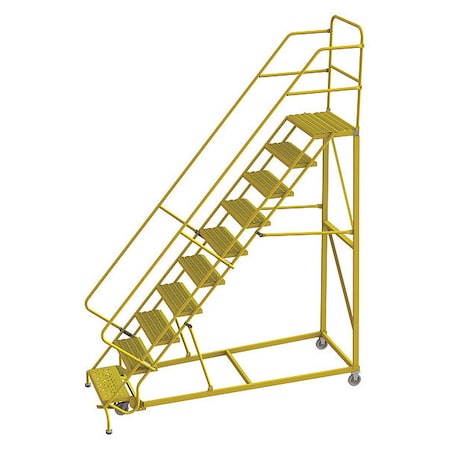 Tri-Arc Rollng Ladder, Steel, Safety Angle, 10-Step KDEC110242-Y