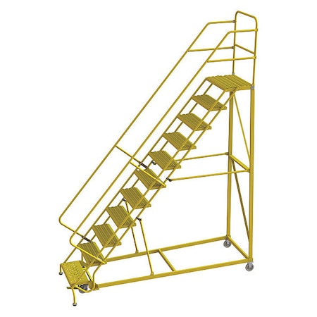 Tri-Arc Rollng Ladder, Steel, Safety Angle, 11-Step KDEC111242-Y