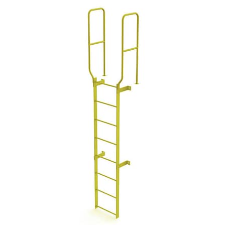 Tri-Arc 10 ft. 6" Overall H, Ladder, Walk-Thru Fixed, Steel, 8-Rung, Steel, 8 Steps, Top Exit WLFS0208-Y