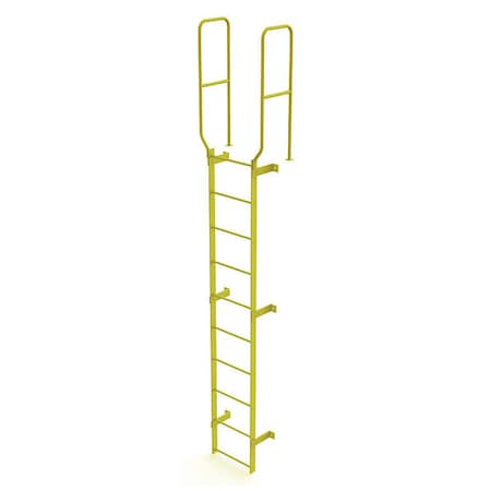 Tri-Arc 12 ft. 6" Overall H, Ladder, Walk-Thru Fixed, Steel, 10-Rung, Steel, 10 Steps, Top Exit WLFS0210-Y