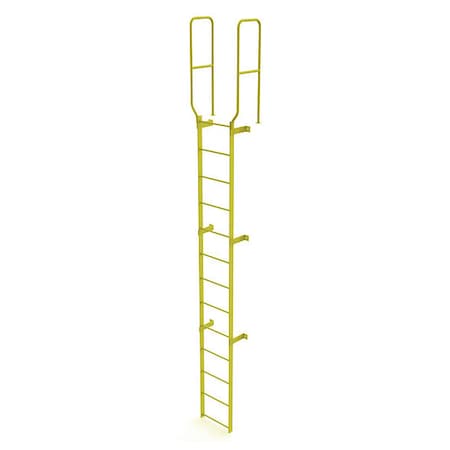 Tri-Arc 15 ft. 6" Overall H, Ladder, Walk-Thru Fixed, Steel, 13-Rung, Steel, 13 Steps, Top Exit WLFS0213-Y