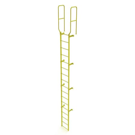 Tri-Arc 19 ft. 6" Overall H, Ladder, Walk-Thru Fixed, Steel, 17-Rung, Steel, 17 Steps, Safety Yellow Finish WLFS0217-Y