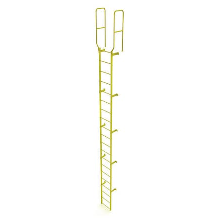 Tri-Arc 22 ft. 6" Overall H, Ladder, Walk-Thru Fixed, Steel, 20-Rung, Steel, 20 Steps, Safety Yellow Finish WLFS0220-Y