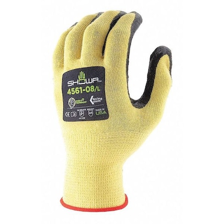 Showa Cut-Resistant Coated Gloves, Cut Level A4 , Dipped , Foam Nitrile , Sandy , L 1 PR 4561L-08