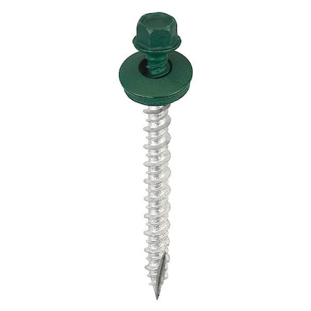 Acorn International Wood Screw, #9 X 2", 2 in, Forest Green Metal 250 PK SW-MW2FG250
