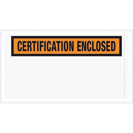 TAPE LOGIC Tape Logic® "Certification Enclosed" Envelopes, 5 1/2" x 10", Orange, 1000/Case PL439