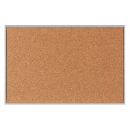 Partners Brand Cork Board with Aluminum Frame, 4' x 3', Brown, 1/Each BCA4836
