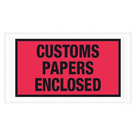 Tape Logic Tape Logic "Customs Papers Enclosed" Envelopes, 5 1/2" x 10", Red, PK1000 PL447