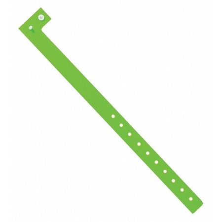 Partners Brand Day-Glo Plastic Wristbands, 3/4" x 10", Green, PK500 WR120GN
