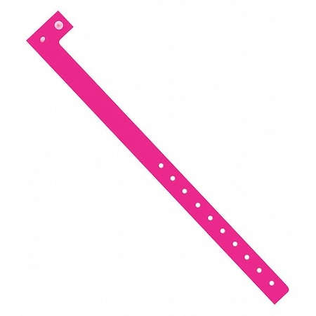 Partners Brand Day-Glo Plastic Wristbands, 3/4" x 10", Pink, PK500 WR120PK