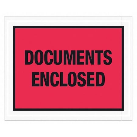 Tape Logic Tape Logic "Documents Enclosed" Envelopes, 4 1/2" x 5 1/2", Red, PK1000 PL438