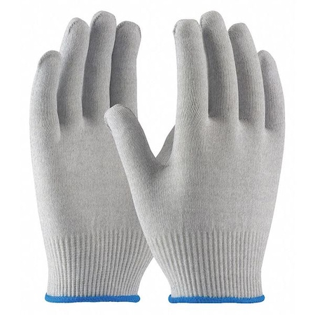 Partners Brand ESD Uncoated Nylon Gloves, Large, Package Quantity 24, White, L, 24 PK GLV2501L