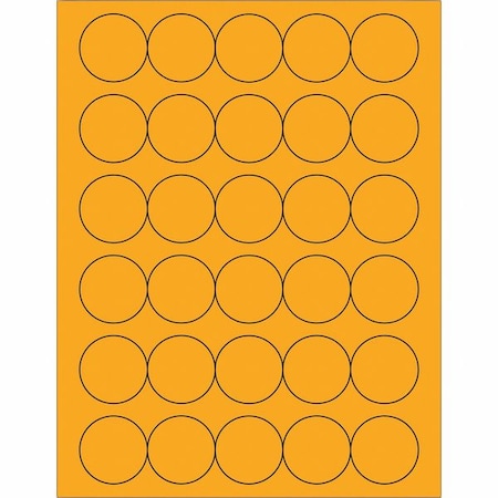 Tape Logic Tape Logic Fluorescent Circle Laser Labels, 1 1/2", Fluorescent Orange, PK3000 LL192OR