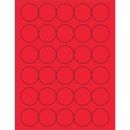 Tape Logic Tape Logic Fluorescent Circle Laser Labels, 1 1/2", Fluorescent Red, PK3000 LL192RD