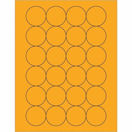 Tape Logic Tape Logic Fluorescent Circle Laser Labels, 1 2/3", Fluorescent Orange, PK2400 LL196OR