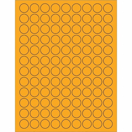 Tape Logic Tape Logic Fluorescent Circle Laser Labels, 3/4", Fluorescent Orange, 10PK800 LL190OR
