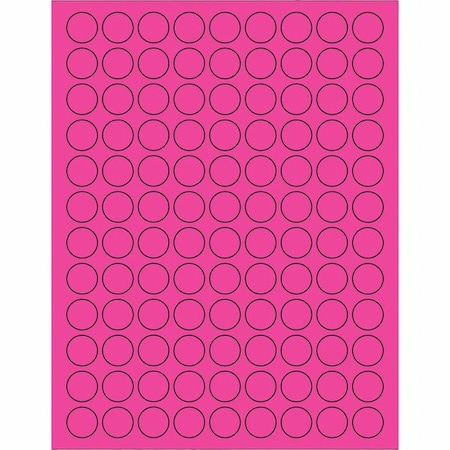 Tape Logic Tape Logic Fluorescent Circle Laser Labels, 3/4", Fluorescent Pink, 10PK800 LL190PK