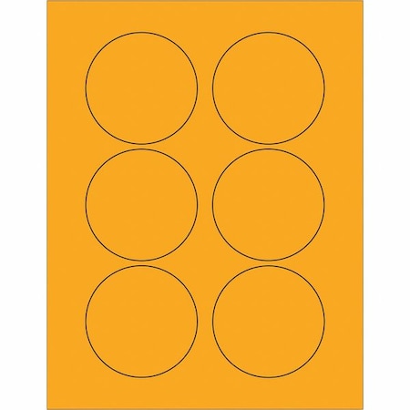 Tape Logic Tape Logic Fluorescent Circle Laser Labels, 3", Fluorescent Orange, PK600 LL195OR