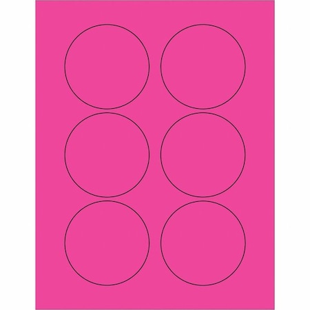 Tape Logic Tape Logic Fluorescent Circle Laser Labels, 3", Fluorescent Pink, PK600 LL195PK