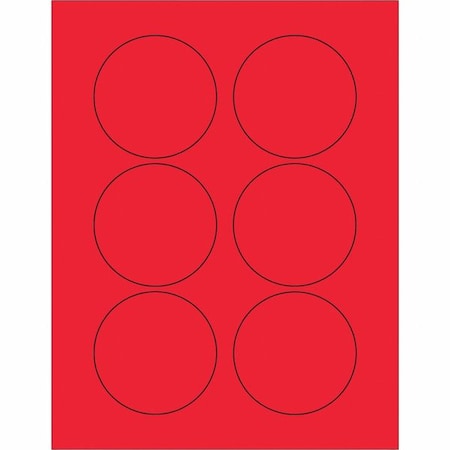 Tape Logic Tape Logic Fluorescent Circle Laser Labels, 3", Fluorescent Red, PK600 LL195RD
