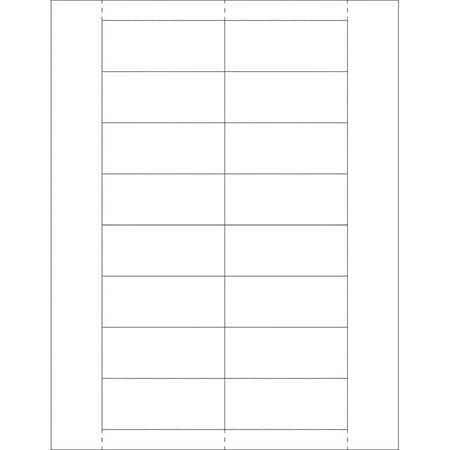 Partners Brand Plastic Label Holder Insert Cards, 1 1/4" x 3", White, PK800 LH251