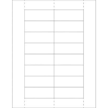 Partners Brand Plastic Label Holder Insert Cards, 1 1/8" x 3", White, PK800 LH249