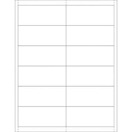 Partners Brand Plastic Label Holder Insert Cards, 1 11/16" x 4", White, PK600 LH252
