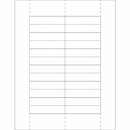 Partners Brand Plastic Label Holder Insert Cards, 11/16" x 3", White, PK1200 LH242