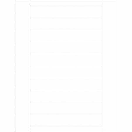 Partners Brand Plastic Label Holder Insert Cards, 1" x 6", White, PK500 LH248