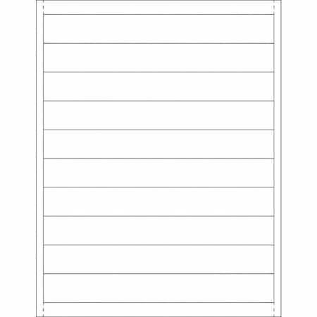 Partners Brand Plastic Label Holder Insert Cards, 1" x 8", White, PK500 LH247