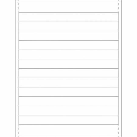 Partners Brand Plastic Label Holder Insert Cards, 3/4" x 8", White, PK600 LH244