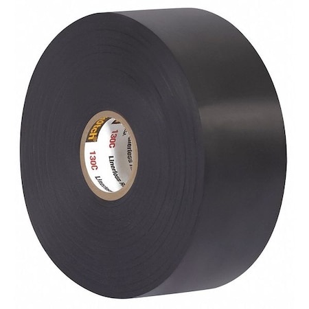 Scotch 3M 130C Linerless Electrical Tape, 30 Mil, 1 1/2" x 30', Black, PK12 T966130C