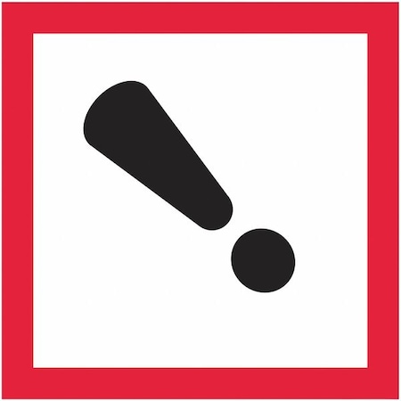 Tape Logic Tape Logic Pictogram Labels, Exclamation Mark, 1" x 1", Black/Red/White, 500/Roll DL4142