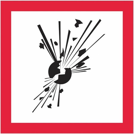 Tape Logic Tape Logic Pictogram Labels, Exploding Bomb, 1" x 1", Black/Red/White, 500/Roll DL4145