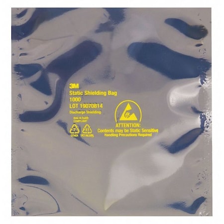 Partners Brand Open End Static Shield Bags, 14" x 14", Transparent, None, 100 PK STC181