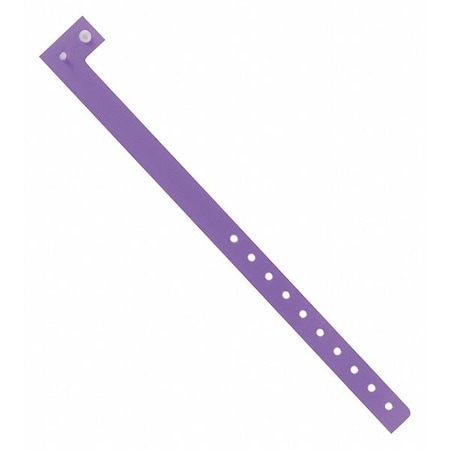 Partners Brand Plastic Wristbands, 3/4" x 10", Purple, PK500 WR121PL
