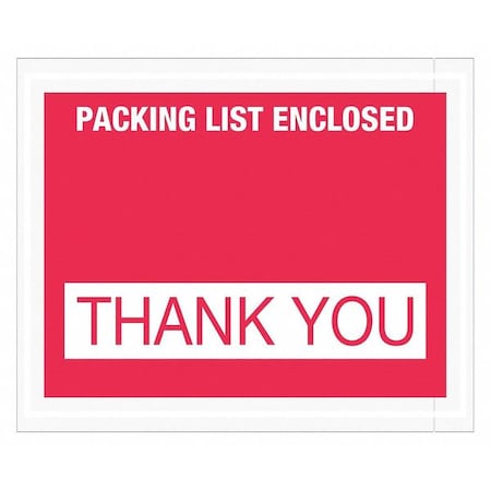 Tape Logic Tape Logic "Packing List Enclosed - Thank You" Envelopes, 4 1/2" x 5 1/2", Red, 1000/Case PL480