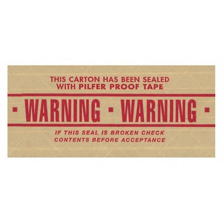 Tape Logic Tape Logic No 7500 Pre-Printed Reinforced Water Activated Tape, "Warning", 3" x 450', Kraft, PK10 T9077500P