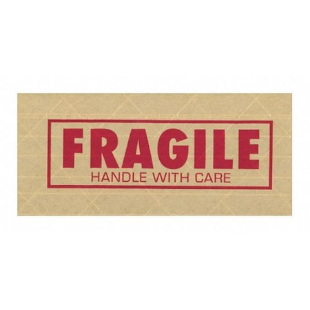 Tape Logic Tape Logic No 7500 Pre-Printed Reinforced Water Activated Tape, "Fragile", 3" x 450' , Kraft, 10PK T9077500F